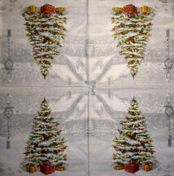 195 Weihnachten Blumen - 3-lagig (rot) - Ihr